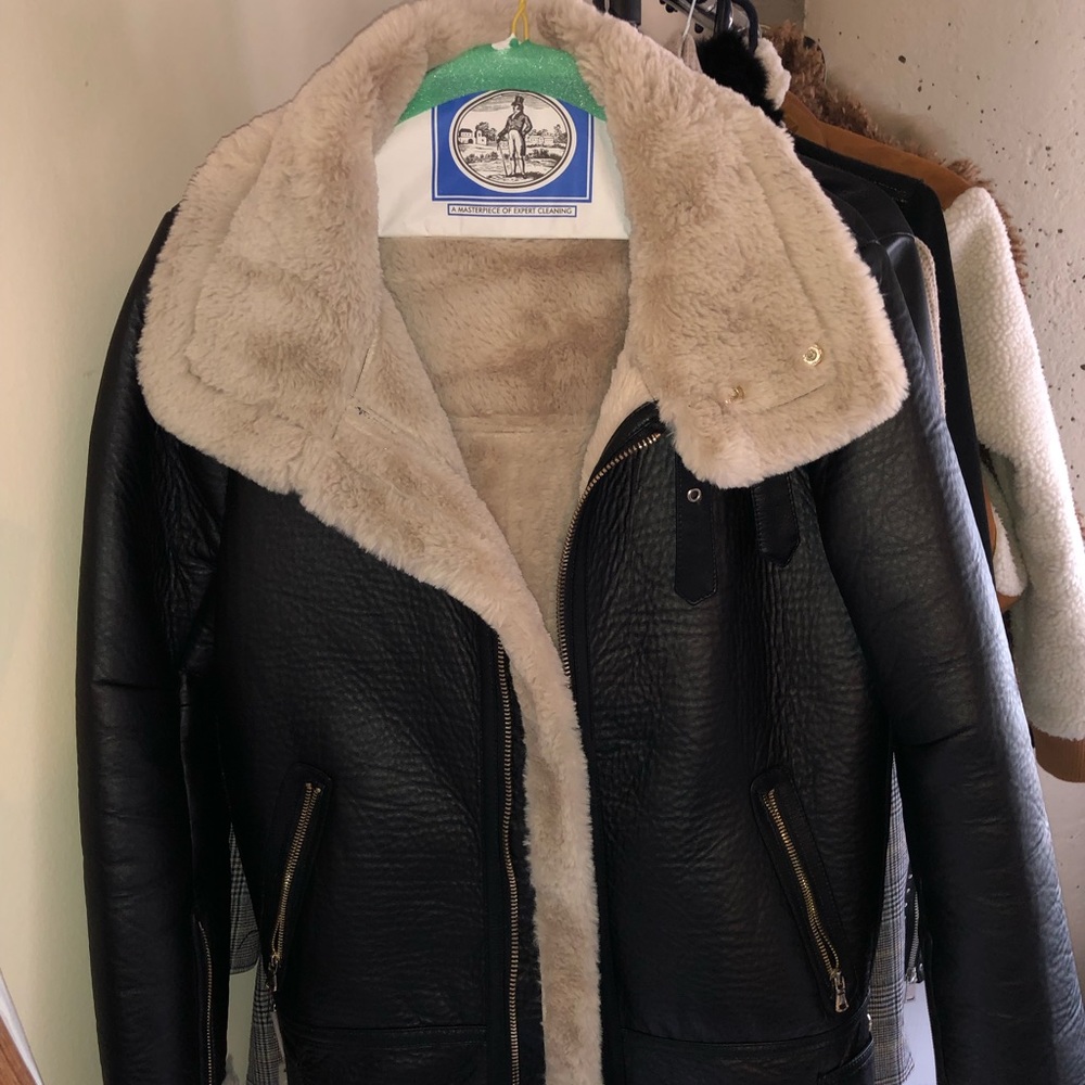 Zara black aviator jacket